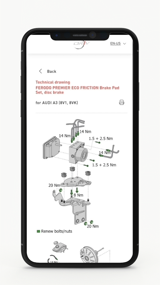 Ferodo video tutorial explaining how to access free technical drawings for braking parts, including brake pads, discs, and calipers