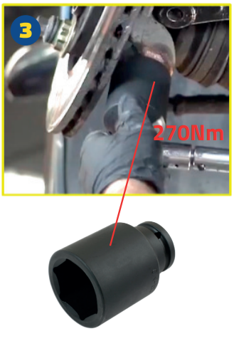 MOOG - Tighten the ball joint to 270 Nm 