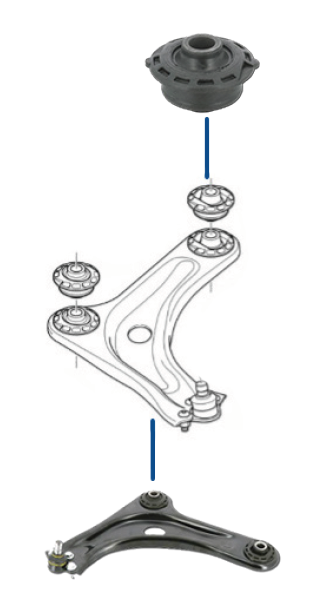 MOOG - Plastic to Metal Bush - Citroën C2 and C3 Plastic-Tube Bushes MOOG - Plastic to Metal Bush - Citroën C2 and C3 Plastic-Tube Bushes