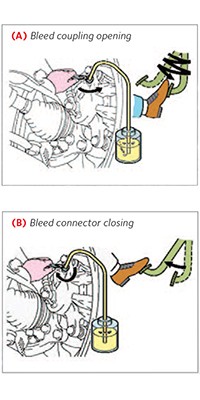 Bleed coupling opening Bleed coupling opening