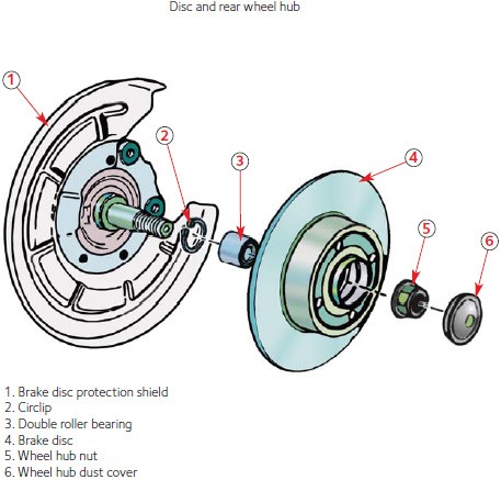 Disc and rear wheel hub Disc and rear wheel hub