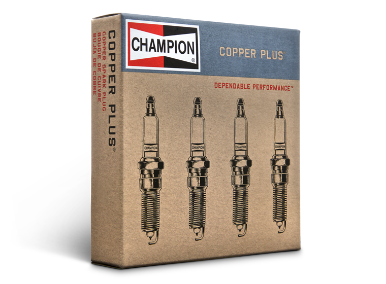 Bujía-Copper-Plus-de Champion Vista del-paquete de-bujía-Copper-Plus-de Champion