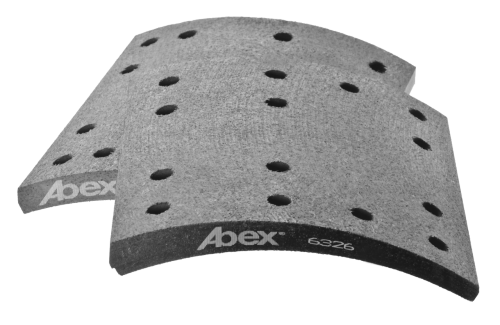 Abex RNLL 6326 Brake Blue lining life and drum wear icon, displaying an graphic of a brake linings and a brake drum.