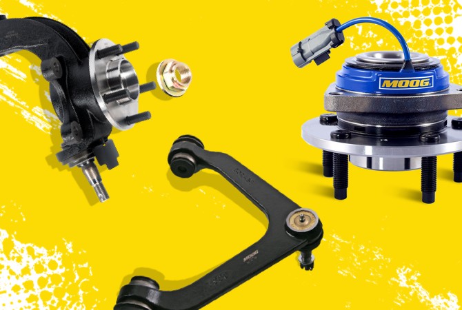 MOOG Steering and Suspension Parts Collage MOOG Steering and Suspension Parts Collage