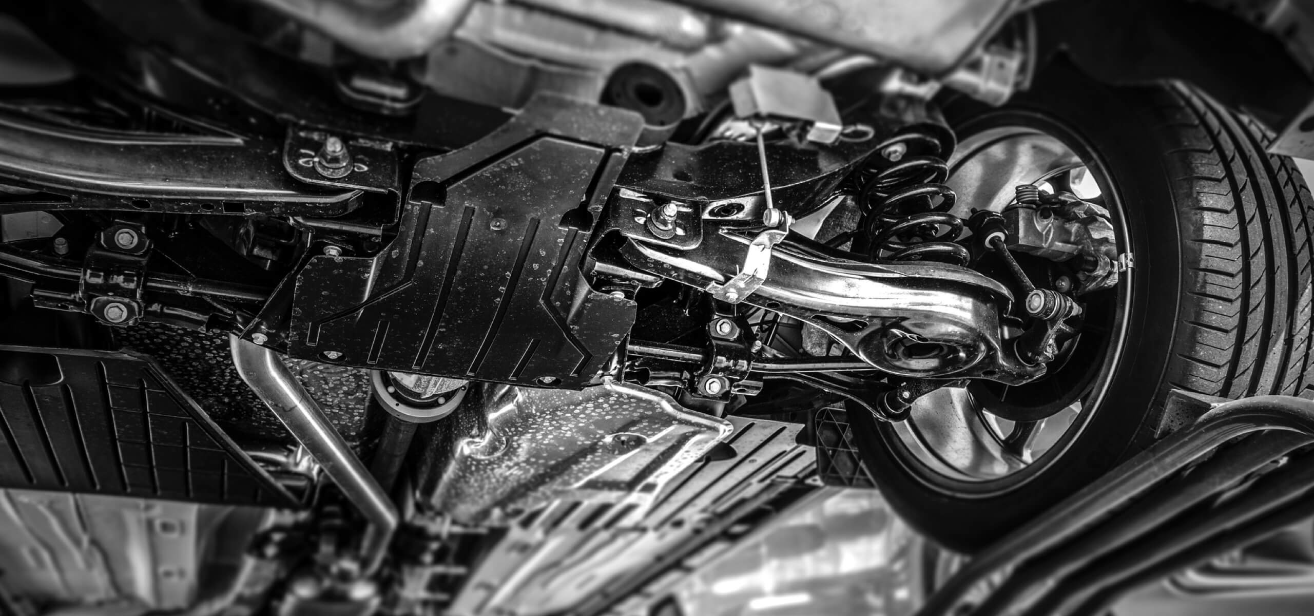 Monroe Shock Absorbers view from under a vehicle.