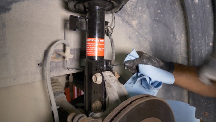 Reconnecting wheel speed sensor harness to strut Reconnecting wheel speed sensor harness to strut