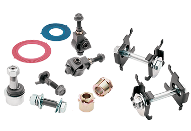 MOOG-Alignment-Parts-product-button A variety of MOOG alignment parts, such as cam plate adjusting kits, control arm shafts and mounts, rear contact shims, etcetera