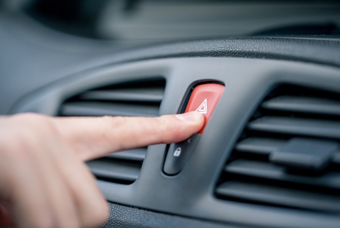Driving-Pushing-Hazard-Button Driving-Pushing-Hazard-Button